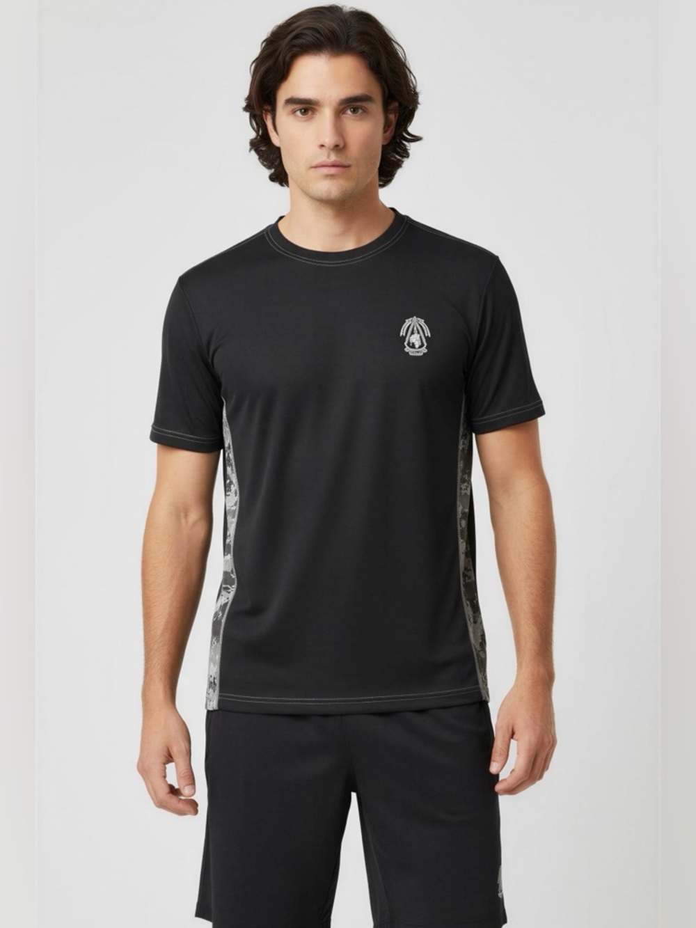 National Guard Black and Gray Camo Short Sleeve Athletic Tee